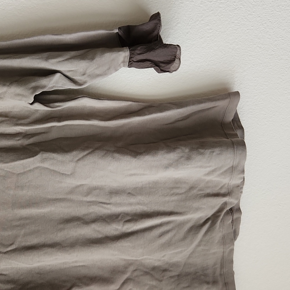Soft Surroundings Taupe and Brown Ruffle Top - Picture 8 of 11
